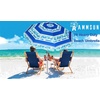 AMMSUN 7ft Heavy Duty High Wind Beach Umbrella Parasols with sand anchor & Tilt Sun Shelter, UPF 50+ Protection Outdoor Sunshade Umbrellas Carry Bag for Patio Garden Pool Backyard Multicolor(Crystal Fresco)