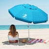 AMMSUN 7ft Heavy Duty High Wind Beach Umbrella Parasols with sand anchor & Tilt Sun Shelter, UPF 50+ Protection Outdoor Sunshade Umbrellas Carry Bag for Patio Garden Pool Backyard Multicolor(Sky Whirlpool Teal)
