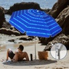 AMMSUN 7ft Heavy Duty High Wind Beach Umbrella Parasols with sand anchor & Tilt Sun Shelter, UPF 50+ Protection Outdoor Sunshade Umbrellas Carry Bag for Patio Garden Pool Backyard Multicolor(Tide Whisper Blue)