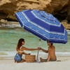 AMMSUN 7ft Heavy Duty High Wind Beach Umbrella Parasols with sand anchor & Tilt Sun Shelter, UPF 50+ Protection Outdoor Sunshade Umbrellas Carry Bag for Patio Garden Pool Backyard Multicolor(Spray Pavilion Blue)
