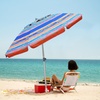 AMMSUN 7ft Heavy Duty High Wind Beach Umbrella Parasols with sand anchor & Tilt Sun Shelter, UPF 50+ Protection Outdoor Sunshade Umbrellas Carry Bag for Patio Garden Pool Backyard Multicolor(Caribbean Twilight)