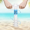 AMMSUN Beach Umbrella Sand Anchor Heavy Duty Outdoor Umbrellas Auger Base | 2 Pack, with 5 Spiral Screw, Safe Umbrella Holder Stand Ideal for Strong Winds White, Universal & One Size Fits Most(White 2 pcs)