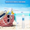 AMMSUN Beach Umbrella Sand Anchor Heavy Duty Outdoor Umbrellas Auger Base | 2 Pack, with 5 Spiral Screw, Safe Umbrella Holder Stand Ideal for Strong Winds White, Universal & One Size Fits Most(white & blue)