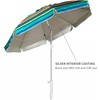 AMMSUN Beach Umbrellas for Sand Heavy Duty Wind Portable, 6.5ft | Sand Anchor, UV 50+ Protection, Includes Carry Bag, Push Button Tilt, Lightweight, Easy Setup, Silence Blue(Active Sunfire)