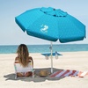 AMMSUN Beach Umbrellas for Sand Heavy Duty Wind Portable, 6.5ft | Sand Anchor, UV 50+ Protection, Includes Carry Bag, Push Button Tilt, Lightweight, Easy Setup, Silence Blue(Sky Blue)