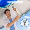 AMMSUN Beach Umbrellas for Sand Heavy Duty Wind Portable, 6.5ft | Sand Anchor, UV 50+ Protection, Includes Carry Bag, Push Button Tilt, Lightweight, Easy Setup, Silence Blue(Solid Blue)