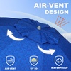 AMMSUN Beach Umbrellas for Sand Heavy Duty Wind Portable, 6.5ft | Sand Anchor, UV 50+ Protection, Includes Carry Bag, Push Button Tilt, Lightweight, Easy Setup, Silence Blue(Blue Paint)