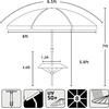 AMMSUN Beach Umbrellas for Sand Heavy Duty Wind Portable, 6.5ft | Sand Anchor, UV 50+ Protection, Includes Carry Bag, Push Button Tilt, Lightweight, Easy Setup, Silence Blue(Sky Blue)