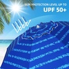 AMMSUN Beach Umbrellas for Sand Heavy Duty Wind Portable, 6.5ft | Sand Anchor, UV 50+ Protection, Includes Carry Bag, Push Button Tilt, Lightweight, Easy Setup, Silence Blue(Silence Blue)