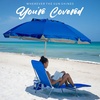 AMMSUN Beach Umbrellas for Sand Heavy Duty Wind Portable, 6.5ft | Sand Anchor, UV 50+ Protection, Includes Carry Bag, Push Button Tilt, Lightweight, Easy Setup, Silence Blue(Solid Blue)