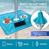 AMMSUN Beach Umbrellas for Sand Heavy Duty Wind Portable, 6.5ft | Sand Anchor, UV 50+ Protection, Includes Carry Bag, Push Button Tilt, Lightweight, Easy Setup, Silence Blue(Sky Blue)