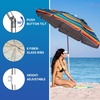 AMMSUN Beach Umbrellas for Sand Heavy Duty Wind Portable, 6.5ft | Sand Anchor, UV 50+ Protection, Includes Carry Bag, Push Button Tilt, Lightweight, Easy Setup, Silence Blue(Active Sunfire)
