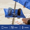 AMMSUN Beach Umbrellas for Sand Heavy Duty Wind Portable, 6.5ft | Sand Anchor, UV 50+ Protection, Includes Carry Bag, Push Button Tilt, Lightweight, Easy Setup, Silence Blue(Blue Paint)