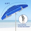 AMMSUN Beach Umbrellas for Sand Heavy Duty Wind Portable, 6.5ft | Sand Anchor, UV 50+ Protection, Includes Carry Bag, Push Button Tilt, Lightweight, Easy Setup, Silence Blue(Silence Blue)