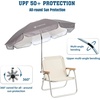 AMMSUN Chair Umbrella with Universal Clamp Adjustable 47 inches and 360° Swivel & UPF 50+ Protection Portable Sun Umbrella, Secure Clip on Camping/Beach Chairs, Stroller, Wheelchair, Golf cart, Lounger, Grey, Large-sized(Grey)