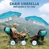 AMMSUN Chair Umbrella with Universal Clamp Adjustable 47 inches and 360° Swivel & UPF 50+ Protection Portable Sun Umbrella, Secure Clip on Camping/Beach Chairs, Stroller, Wheelchair, Golf cart, Lounger, Grey, Large-sized(Light Blue-2 PACK)