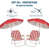 AMMSUN Chair Umbrella with Universal Clamp Adjustable 47 inches and 360° Swivel & UPF 50+ Protection Portable Sun Umbrella, Secure Clip on Camping/Beach Chairs, Stroller, Wheelchair, Golf cart, Lounger, Grey, Large-sized(Red-2 PACK)