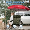 AMMSUN Chair Umbrella with Universal Clamp Adjustable 47 inches and 360° Swivel & UPF 50+ Protection Portable Sun Umbrella, Secure Clip on Camping/Beach Chairs, Stroller, Wheelchair, Golf cart, Lounger, Grey, Large-sized(Red)