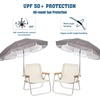 AMMSUN Chair Umbrella with Universal Clamp Adjustable 47 inches and 360° Swivel & UPF 50+ Protection Portable Sun Umbrella, Secure Clip on Camping/Beach Chairs, Stroller, Wheelchair, Golf cart, Lounger, Grey, Large-sized(Grey-2 PACK)