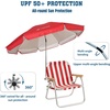 AMMSUN Chair Umbrella with Universal Clamp Adjustable 47 inches and 360° Swivel & UPF 50+ Protection Portable Sun Umbrella, Secure Clip on Camping/Beach Chairs, Stroller, Wheelchair, Golf cart, Lounger, Grey, Large-sized(Red)