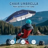 AMMSUN Chair Umbrella with Universal Clamp Adjustable 47 inches and 360° Swivel & UPF 50+ Protection Portable Sun Umbrella, Secure Clip on Camping/Beach Chairs, Stroller, Wheelchair, Golf cart, Lounger, Grey, Large-sized(Navy Blue)