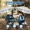 AMMSUN Chair Umbrella with Universal Clamp Adjustable 47 inches and 360° Swivel & UPF 50+ Protection Portable Sun Umbrella, Secure Clip on Camping/Beach Chairs, Stroller, Wheelchair, Golf cart, Lounger, Grey, Large-sized(Light Beige-2 PACK)