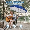 AMMSUN Chair Umbrella with Universal Clamp Adjustable 47 inches and 360° Swivel & UPF 50+ Protection Portable Sun Umbrella, Secure Clip on Camping/Beach Chairs, Stroller, Wheelchair, Golf cart, Lounger, Grey, Large-sized(Blue)