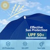 AMMSUN Chair Umbrella with Universal Clamp Adjustable 47 inches and 360° Swivel & UPF 50+ Protection Portable Sun Umbrella, Secure Clip on Camping/Beach Chairs, Stroller, Wheelchair, Golf cart, Lounger, Grey, Large-sized(Blue-2 PACK)