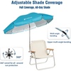 AMMSUN Chair Umbrella with Universal Clamp Adjustable 47 inches and 360° Swivel & UPF 50+ Protection Portable Sun Umbrella, Secure Clip on Camping/Beach Chairs, Stroller, Wheelchair, Golf cart, Lounger, Grey, Large-sized(Light Blue)