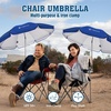 AMMSUN Chair Umbrella with Universal Clamp Adjustable 47 inches and 360° Swivel & UPF 50+ Protection Portable Sun Umbrella, Secure Clip on Camping/Beach Chairs, Stroller, Wheelchair, Golf cart, Lounger, Grey, Large-sized(Blue-2 PACK)