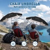 AMMSUN Chair Umbrella with Universal Clamp Adjustable 47 inches and 360° Swivel & UPF 50+ Protection Portable Sun Umbrella, Secure Clip on Camping/Beach Chairs, Stroller, Wheelchair, Golf cart, Lounger, Grey, Large-sized(Black-2 PACK)