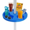 AMMSUN 13″ Portable Beach Umbrella Table Tray Teal | for Beach, Patio, Garden, Swimming Pool with Cup Drinks Holders, Snack Compartments(Blue)