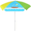 AMMSUN 47″ Kids Beach Umbrella for Sand Box, Picnic, Water Table Shade | 47 inch Seaside Children Umbrella Sun Protection, Durable for beach, camping, garden, and outdoor play, Clown fish(Green/Boat)