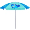 AMMSUN 5ft Kids Beach Umbrella for Picnic, Water Table, Sand Box Sun Shade | Durable Children Seaside Umbrella, UV Protection UPF50+, Ideal for sand play, beach, camping, garden and outdoor fun(5ft Blue Fish&Shark)