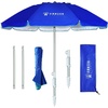 AMMSUN 6ft Folded Portable Travel Beach Umbrella with Sand Anchor Tilt Air vent UPF 50+UV Protection Fit In Suitcase Compact Foldable Telescopic umbrellas for Patio Garden Beach Pool Blue(6.5ft Blue)