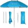AMMSUN 6ft Folded Portable Travel Beach Umbrella with Sand Anchor Tilt Air vent UPF 50+UV Protection Fit In Suitcase Compact Foldable Telescopic umbrellas for Patio Garden Beach Pool Blue(6.5ft Light Blue)