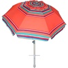 AMMSUN 7ft Heavy Duty High Wind Beach Umbrella Parasols with sand anchor & Tilt Sun Shelter, UPF 50+ Protection Outdoor Sunshade Umbrellas Carry Bag for Patio Garden Pool Backyard Multicolor(Red Solstice)