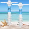 AMMSUN Beach Umbrella Sand Anchor Heavy Duty Outdoor Umbrellas Auger Base | 2 Pack, with 5 Spiral Screw, Safe Umbrella Holder Stand Ideal for Strong Winds White, Universal & One Size Fits Most(White 2 pcs)