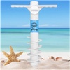 AMMSUN Beach Umbrella Sand Anchor Heavy Duty Outdoor Umbrellas Auger Base | 2 Pack, with 5 Spiral Screw, Safe Umbrella Holder Stand Ideal for Strong Winds White, Universal & One Size Fits Most(White)