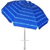 AMMSUN Beach Umbrellas for Sand Heavy Duty Wind Portable, 6.5ft | Sand Anchor, UV 50+ Protection, Includes Carry Bag, Push Button Tilt, Lightweight, Easy Setup, Silence Blue(Silence Blue)