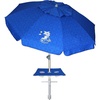 AMMSUN Beach Umbrellas for Sand Heavy Duty Wind Portable, 6.5ft | Sand Anchor, UV 50+ Protection, Includes Carry Bag, Push Button Tilt, Lightweight, Easy Setup, Silence Blue(Blue Paint)