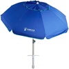 AMMSUN Beach Umbrellas for Sand Heavy Duty Wind Portable, 6.5ft | Sand Anchor, UV 50+ Protection, Includes Carry Bag, Push Button Tilt, Lightweight, Easy Setup, Silence Blue(Solid Blue)