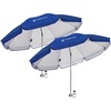 AMMSUN Chair Umbrella with Universal Clamp Adjustable 47 inches and 360° Swivel & UPF 50+ Protection Portable Sun Umbrella, Secure Clip on Camping/Beach Chairs, Stroller, Wheelchair, Golf cart, Lounger, Grey, Large-sized(Blue-2 PACK)