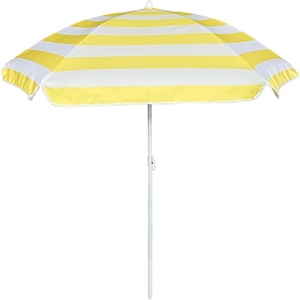 AMMSUN 5ft Kids Beach Umbrella for Picnic, Water Table, Sand Box Sun Shade | Durable Children Seaside Umbrella, UV Protection UPF50+, Ideal for sand play, beach, camping, garden and outdoor fun(5ft Yellow White)
