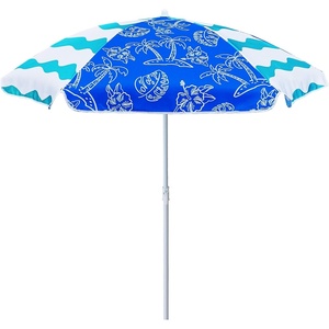 AMMSUN 5ft Kids Beach Umbrella for Picnic, Water Table, Sand Box Sun Shade | Durable Children Seaside Umbrella, UV Protection UPF50+, Ideal for sand play, beach, camping, garden and outdoor fun(5ft Blue Coconut Tree)