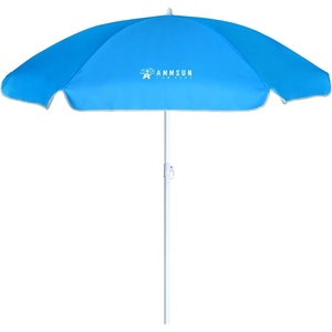 AMMSUN 5ft Kids Beach Umbrella for Picnic, Water Table, Sand Box Sun Shade | Durable Children Seaside Umbrella, UV Protection UPF50+, Ideal for sand play, beach, camping, garden and outdoor fun(5ft Blue)