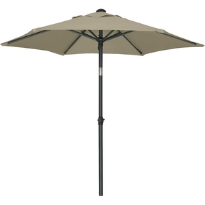 AMMSUN 6FT Patio Umbrella, Outdoor Table Umbrella with Push Button Tilt | UPF50+ Sun Protection and Water-Resistant Fabric, Premium Steel Pole and Ribs, Height-Adjustable and Push-Button Tilt(Khaki)