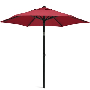 AMMSUN 6FT Patio Umbrella, Outdoor Table Umbrella with Push Button Tilt | UPF50+ Sun Protection and Water-Resistant Fabric, Premium Steel Pole and Ribs, Height-Adjustable and Push-Button Tilt(Crimson Red)