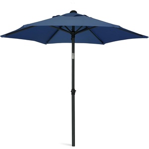 AMMSUN 6FT Patio Umbrella, Outdoor Table Umbrella with Push Button Tilt | UPF50+ Sun Protection and Water-Resistant Fabric, Premium Steel Pole and Ribs, Height-Adjustable and Push-Button Tilt(Navy Blue)