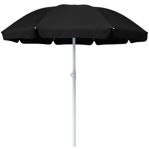 AMMSUN 6FT Portable Outdoor Beach Patio Umbrella with Tilt Function, Black | Push-Button Tilt, Durable UPF 50+ Waterproof Fabric, Heavy-Duty Build Quality, Compact, Lightweight, Carry Bag Included(Black)